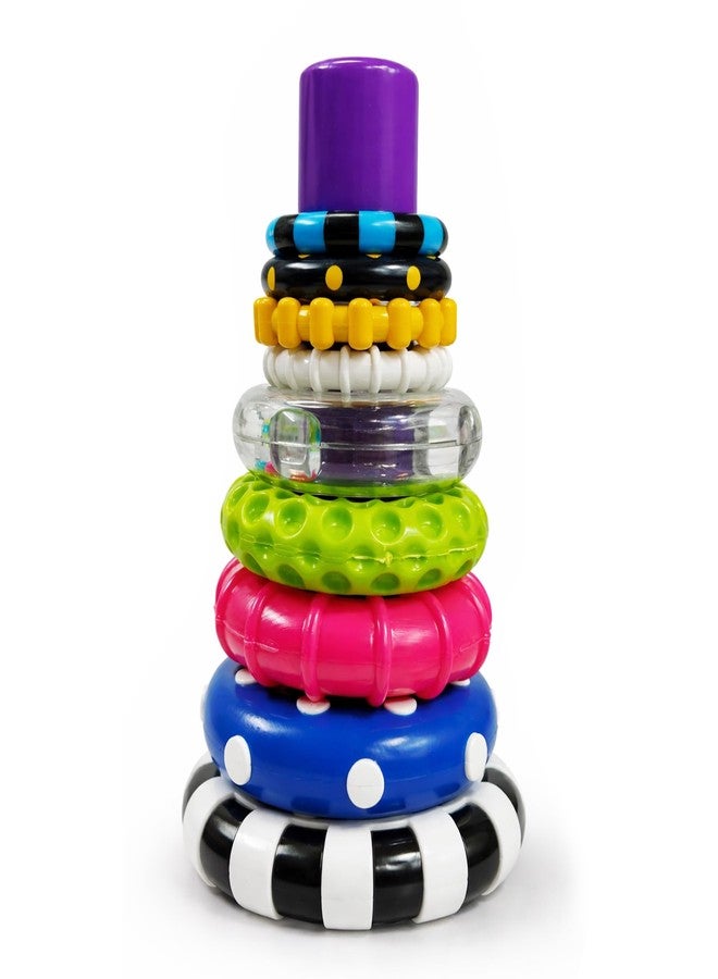Kidology Ring Stacker Baby Toy for 6+ Month | 9-Piece Sensory Stacking Rings with Rattle | Montessori Learning Toy for Early Brain Development | Motor Skill & STEM Educational Toy for Kids & Infants - Image 1